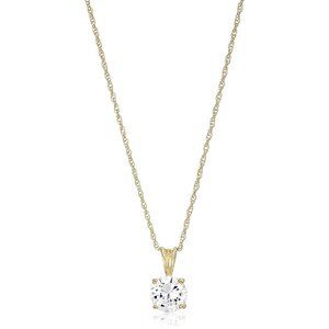 Yellow Gold Solitaire Necklace